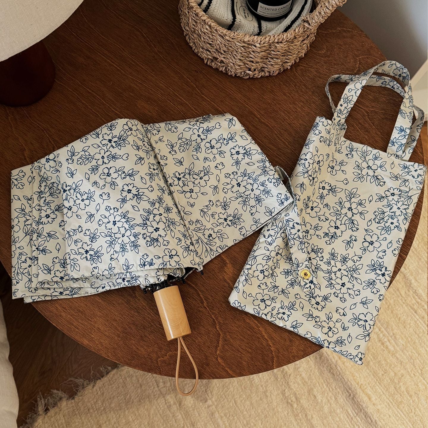 Damen Faltbare Einkaufstasche mit floralem Motiv Karnz