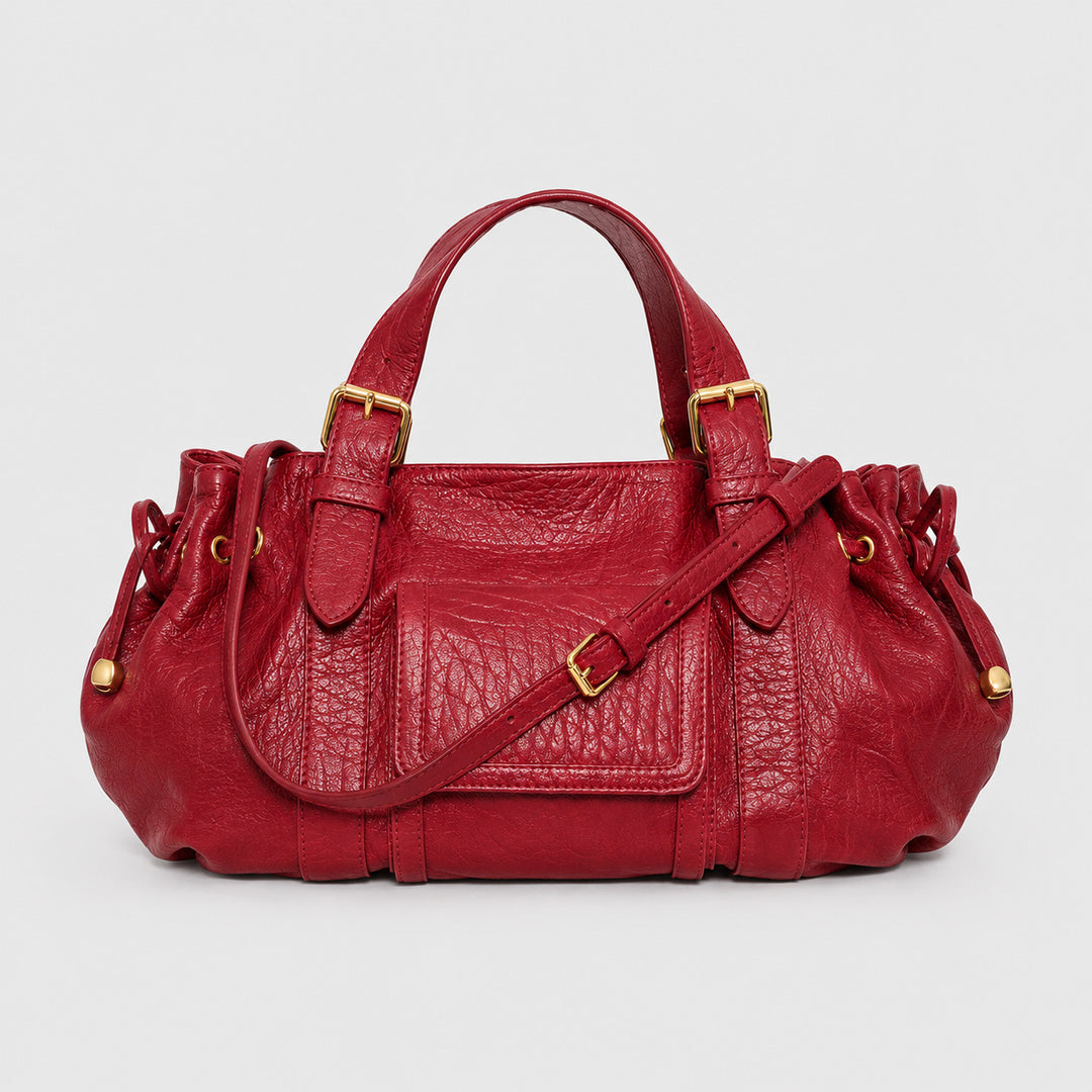 Luxuriöse Texturierte Lederhandtasche