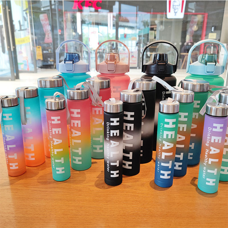 Damen isolierte Sporttrinkflasche mit ergonomischem Griff und auslaufsicherem Deckel Karnz
