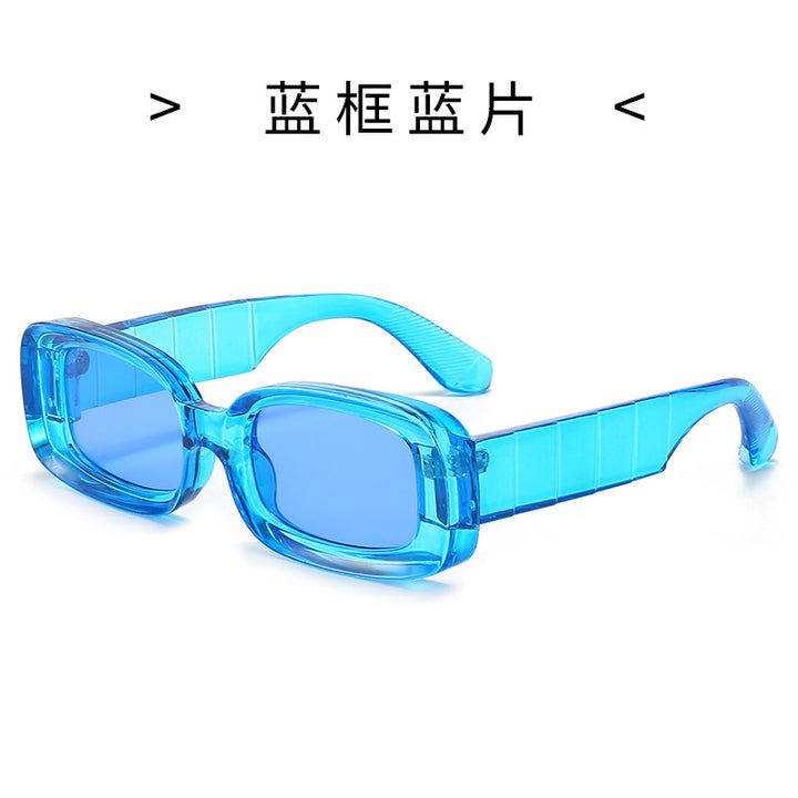 Damen Quadratische Sonnenbrille mit transparentem Rahmen Karnz