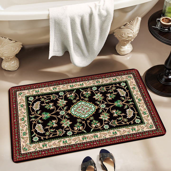 Floral-Patterned Luxury Bath Mat Karnz