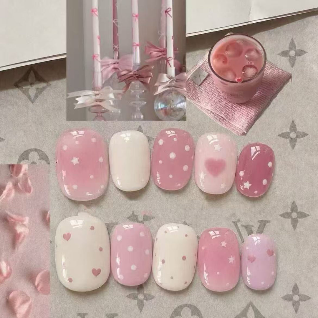 Romantisches Herz-Themen Nagelkunst Set Karnz
