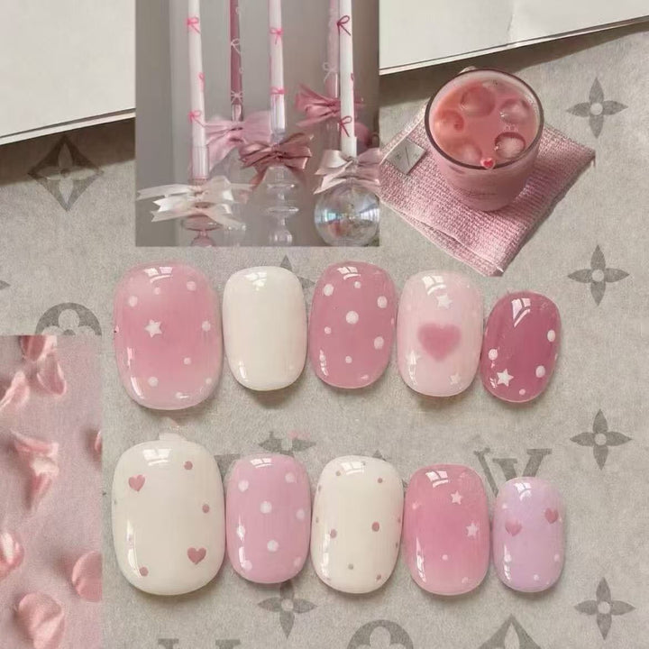 Romantisches Herz-Themen Nagelkunst Set Karnz