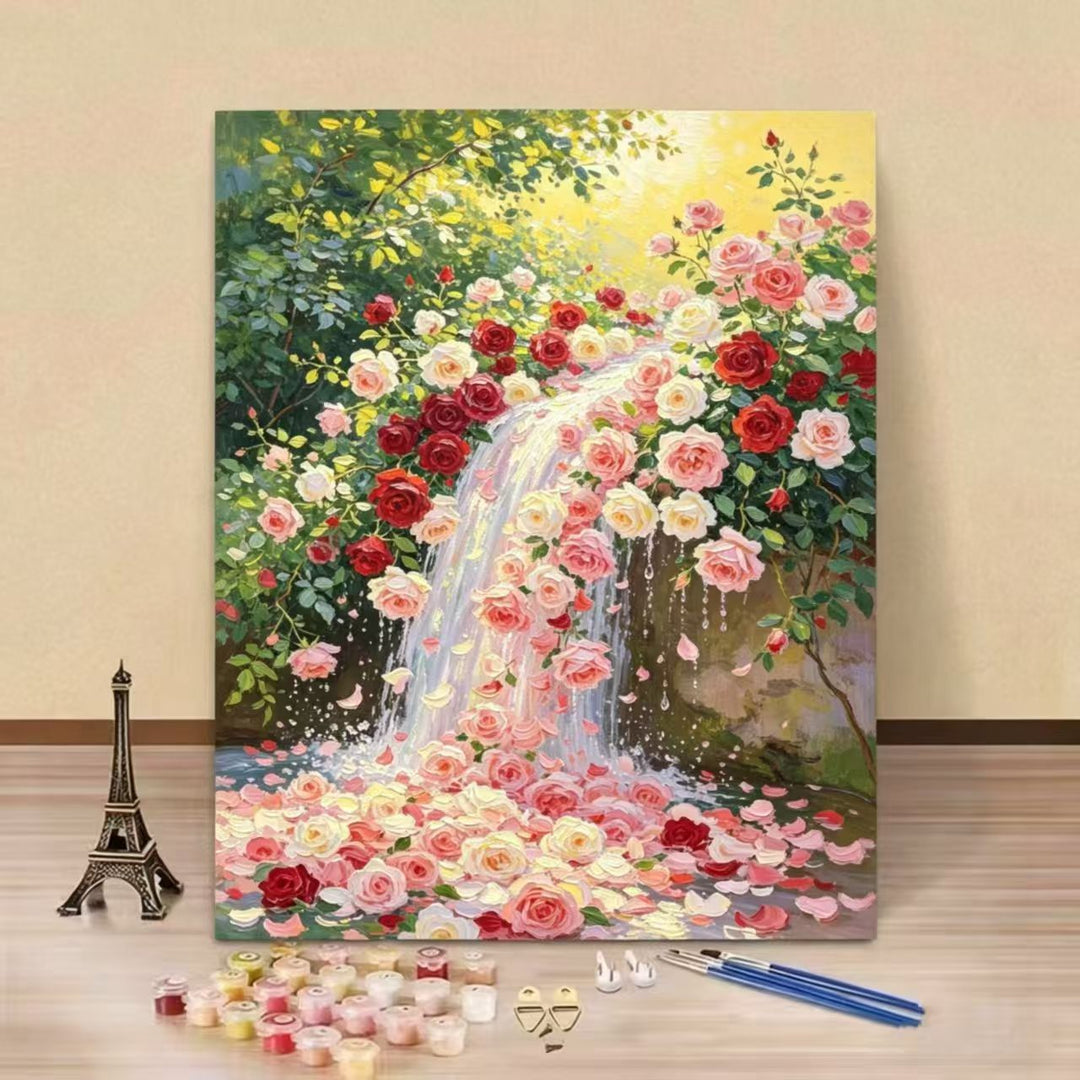 DIY Rosen-Themen Malen nach Zahlen Leinwand Kunstkit Karnz