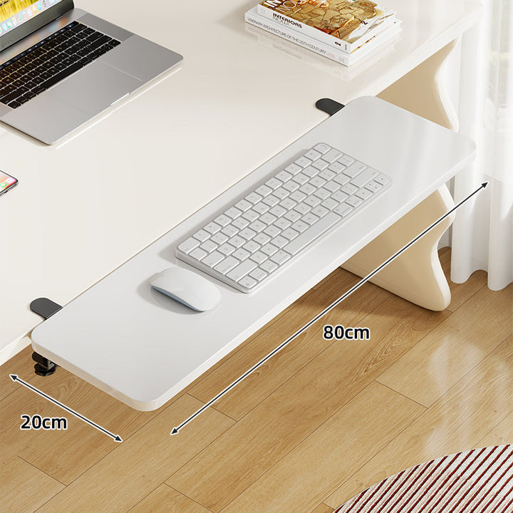 Unter-Desk Bambus Ausziehbare Arbeitsfläche Clamp-Montierte Tastatur- & Mausplattform