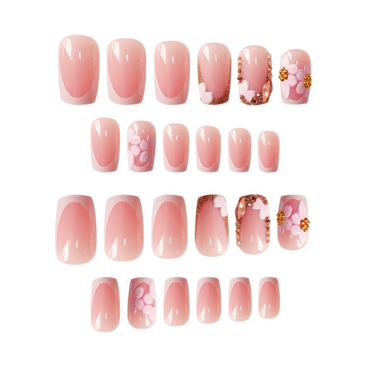 Blumiges künstlerisches Acryl-Nagelset Karnz