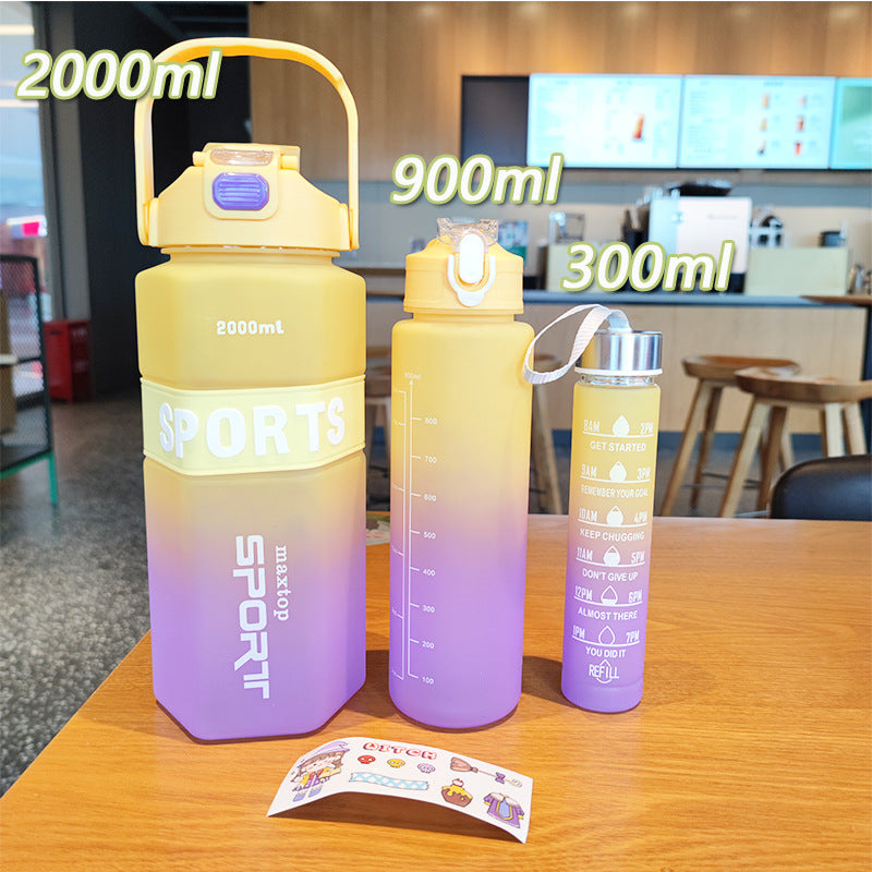 Damen Sport-Wasserflasche mit motivierenden Skalen Karnz