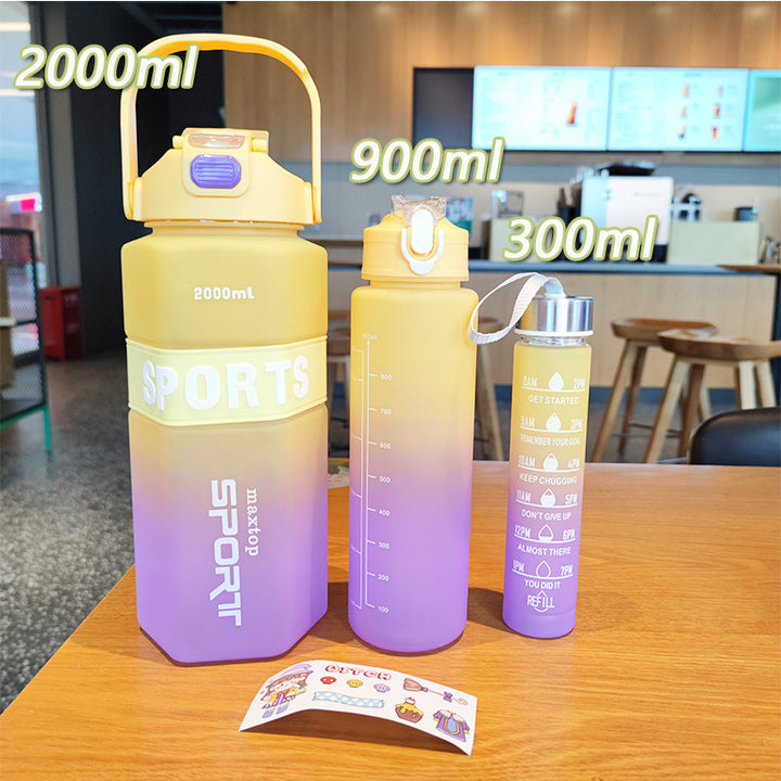 Damen Sport-Wasserflasche mit motivierenden Skalen Karnz