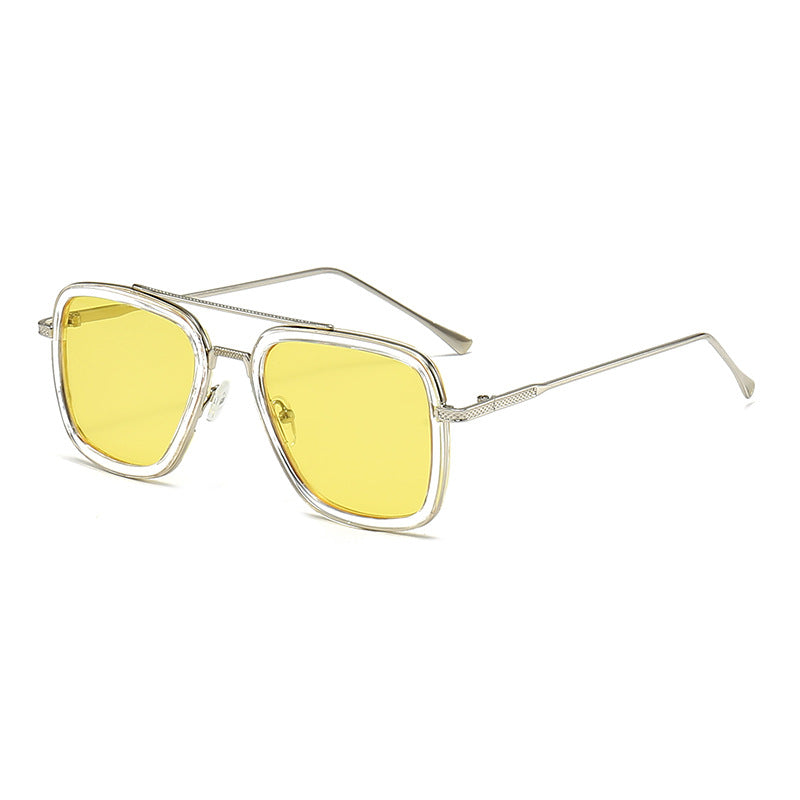 Damen modische quadratische Sonnenbrille mit metallischen Details Karnz