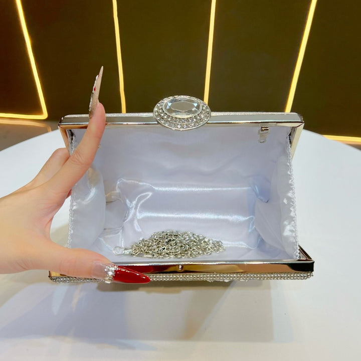 Verschnörkelte Strass Abend Clutch