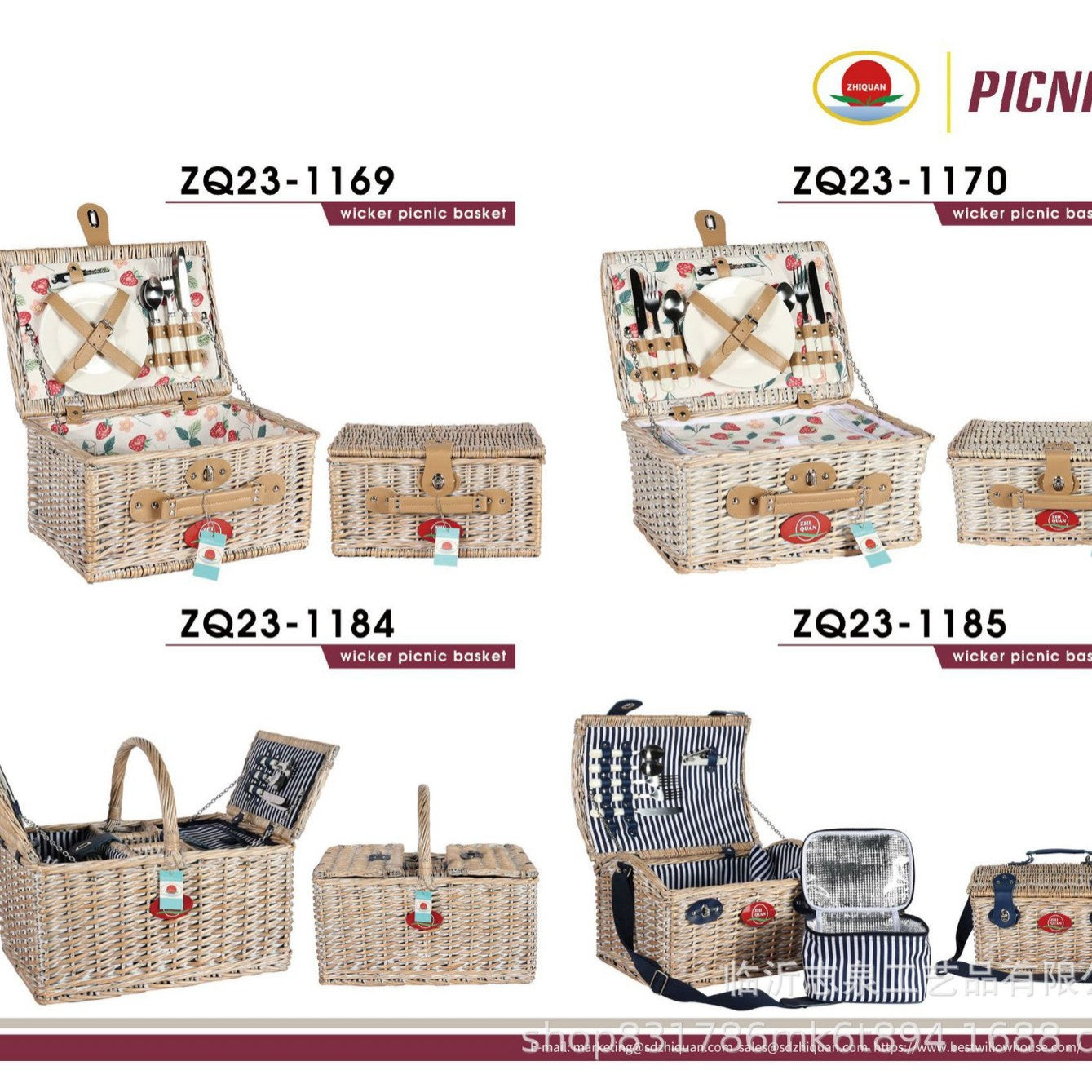Damen Korb für Picknick mit Zubehör Karnz