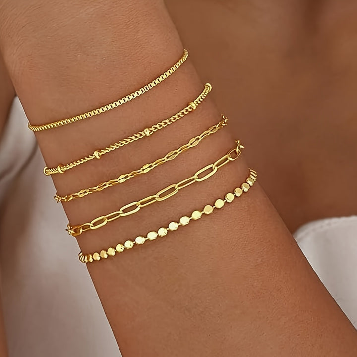 Delikates Goldkettchen Armband Set Karnz
