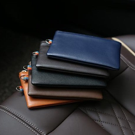 Reißverschluss Leder Kartenhalter Karnz
