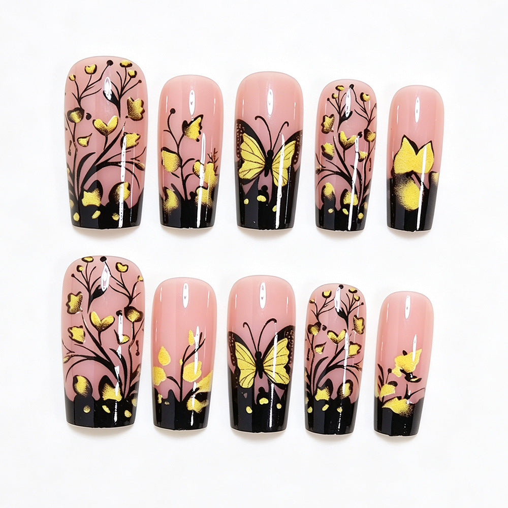 Schmetterlings-Blumen-Nagelkunst-Design Karnz