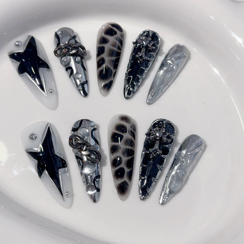 Gothic-Themen Druck-Nagelset