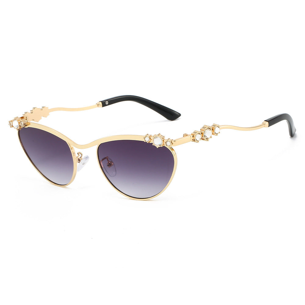 Damen Cat-Eye Sonnenbrille mit funkelndem Steinbesatz Karnz
