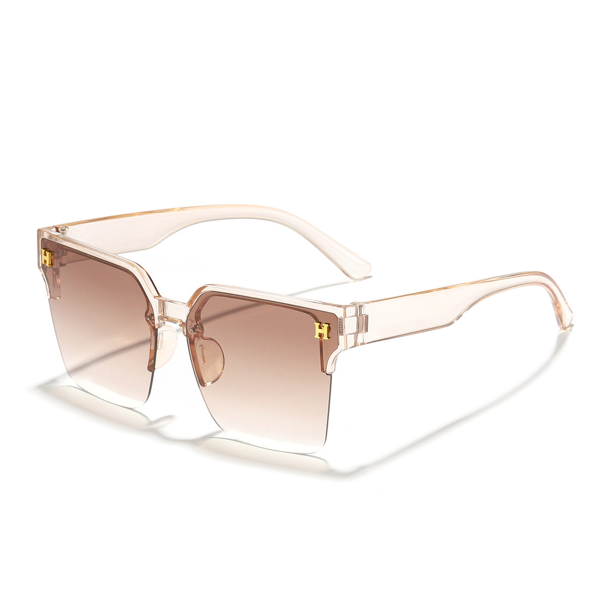 Damen moderne quadratische Sonnenbrille mit transparentem Rahmen Karnz