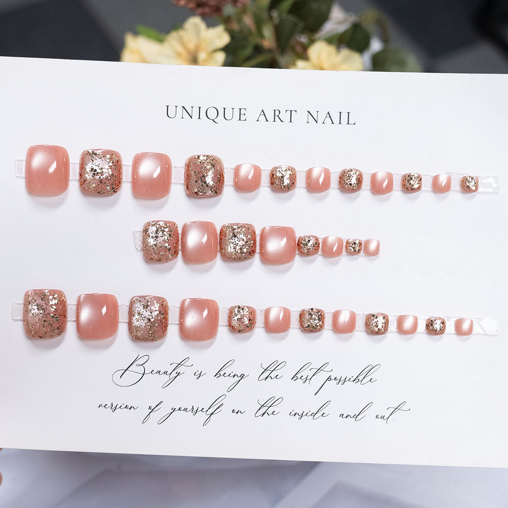 Rhinestone-beschichtete Pediküre Nagelkunst