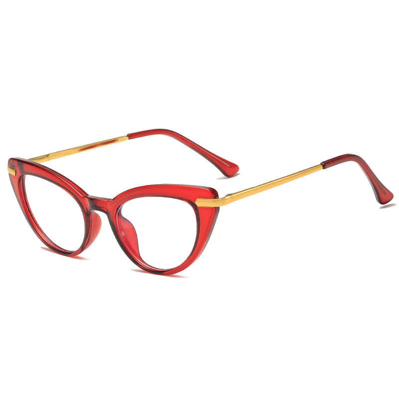 Damen Cat-Eye Sonnenbrille mit glanzvollem Metallrahmen Karnz