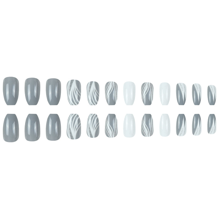 Glänzendes Stiletto Press-On Nagelset mit glitzerndem Design Karnz
