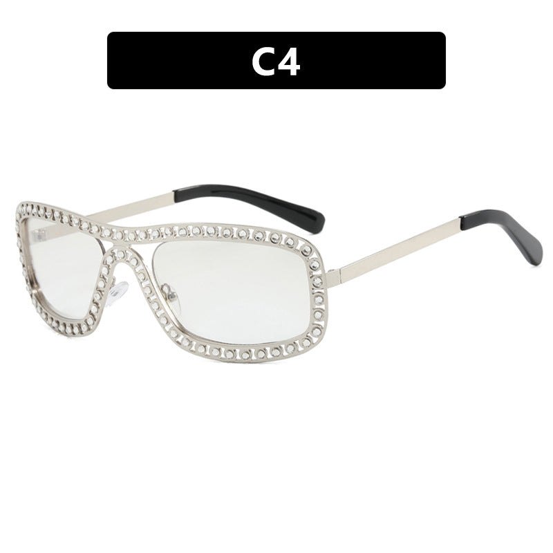 Damen modische Sonnenbrille mit funkelndem Rahmen Karnz