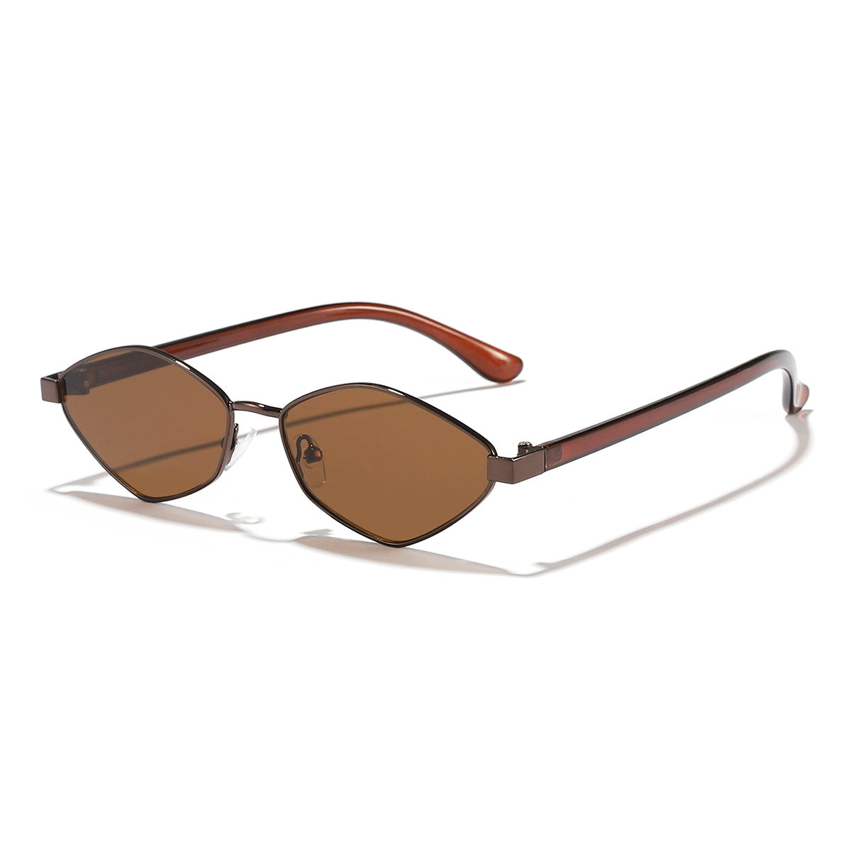 Damen Katzenaugen Sonnenbrille mit braunen Gläsern und elegantem Metallrahmen Karnz