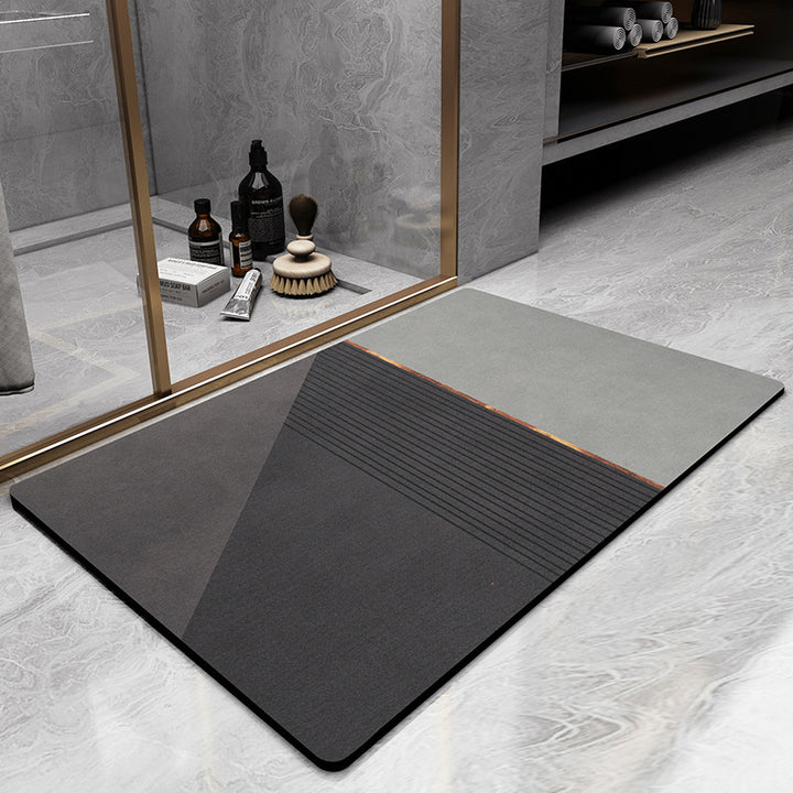 Plüsch-Mikrofaser-Badematte mit elegantem Streifenmuster