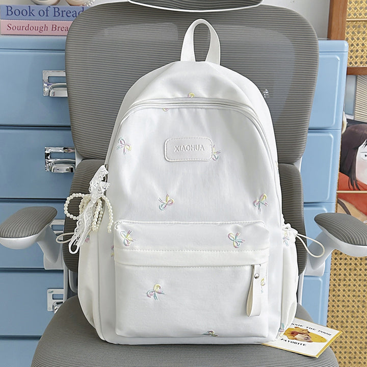 Bestickter Blumen-Detail Freizeit-Rucksack Karnz