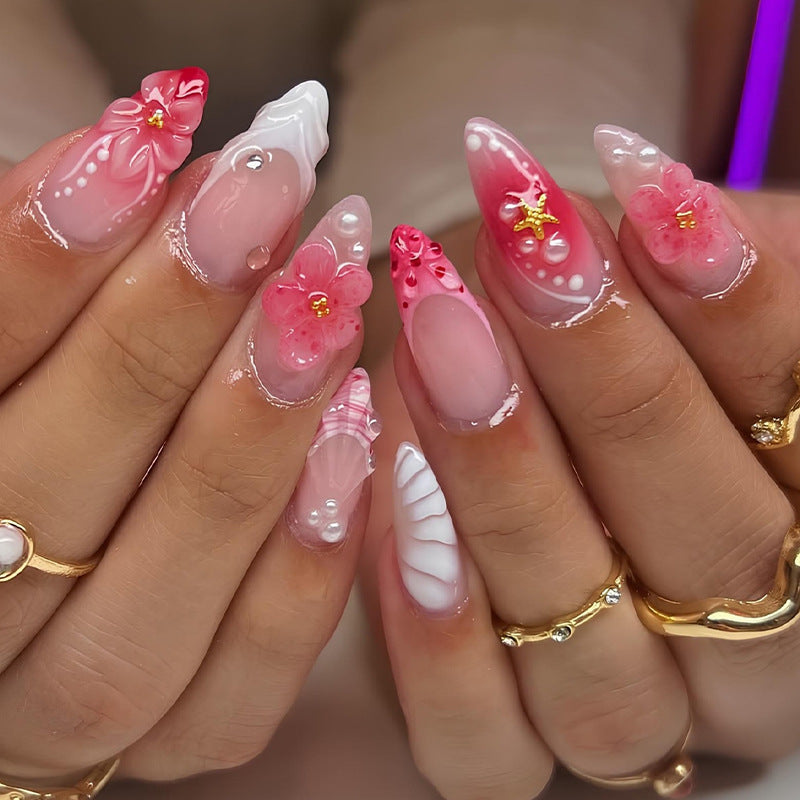 Dekoratives Floral Nagelkunst Set