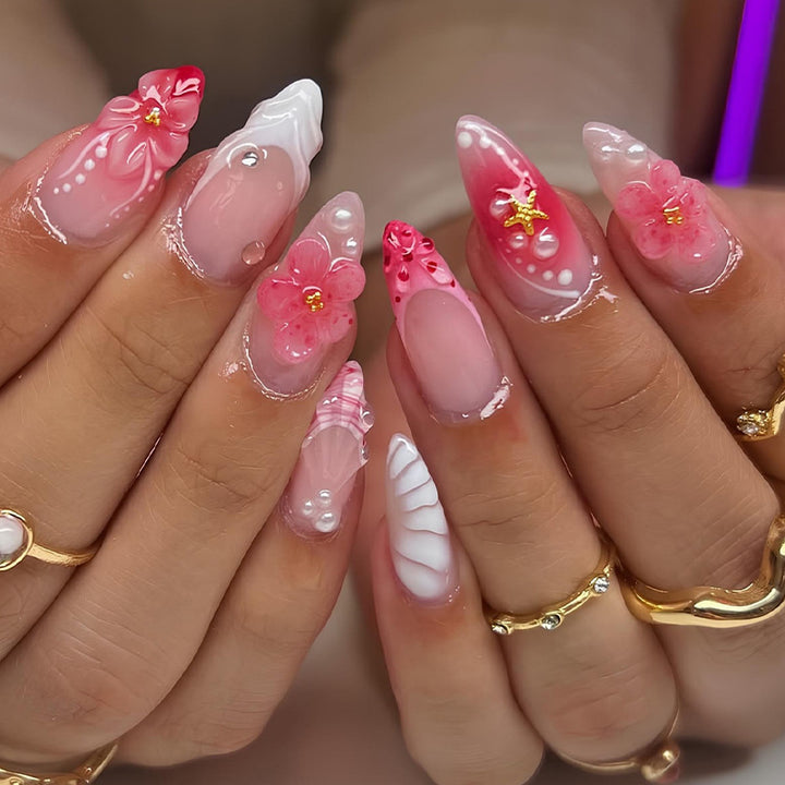 Dekoratives Floral Nagelkunst Set