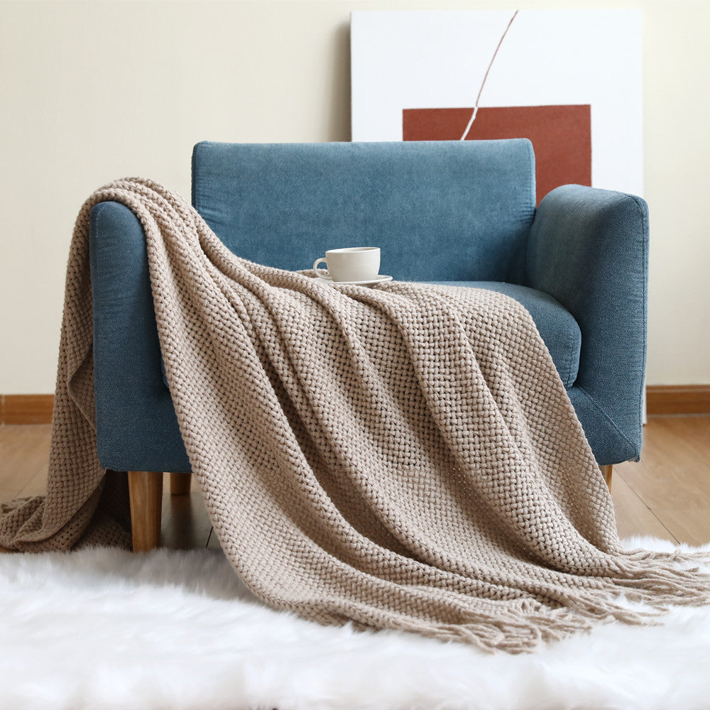 Gewebte Texturierte Strickwurfdecke