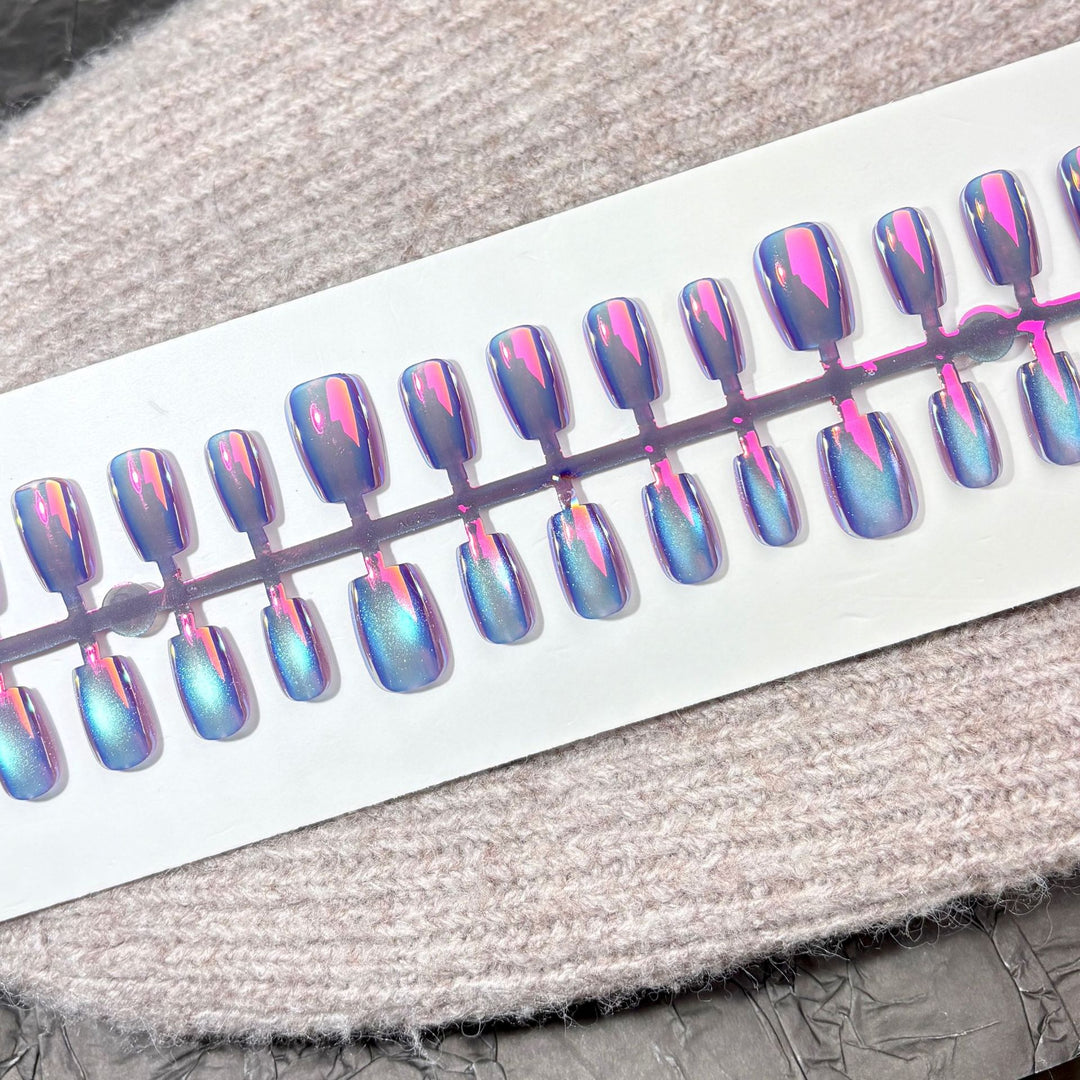 Iridescent Glitter Press-On Nagelset