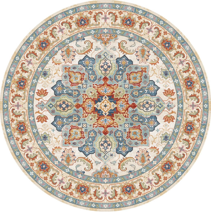 Runder Vintage Floral Teppich