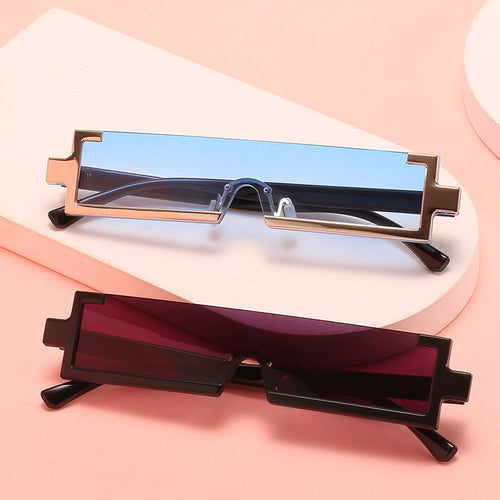 Damen futuristische Sonnenbrille mit einzigartigem geometrischem Design Karnz