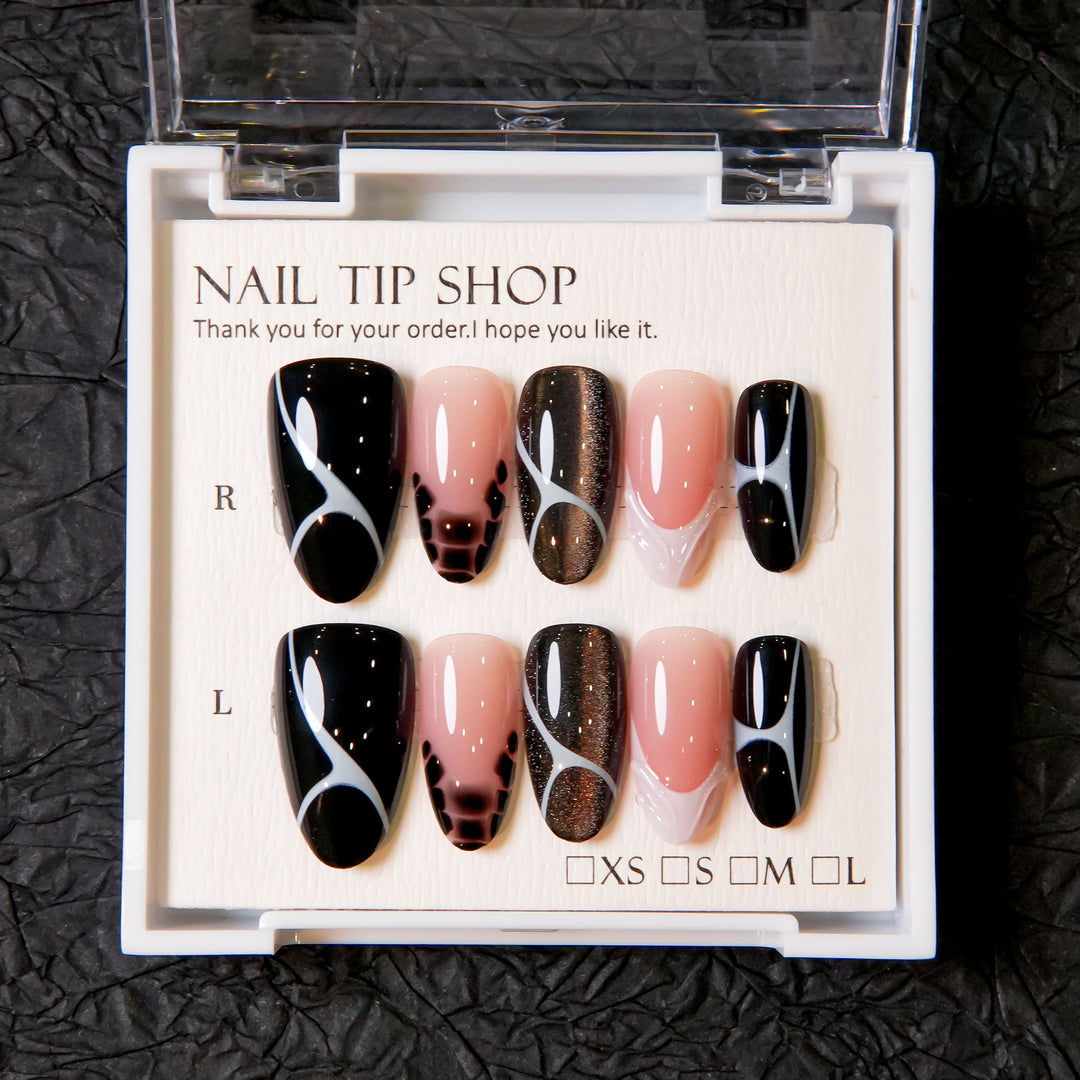 Künstlerische Stiletto Druck-on Nagelkunst