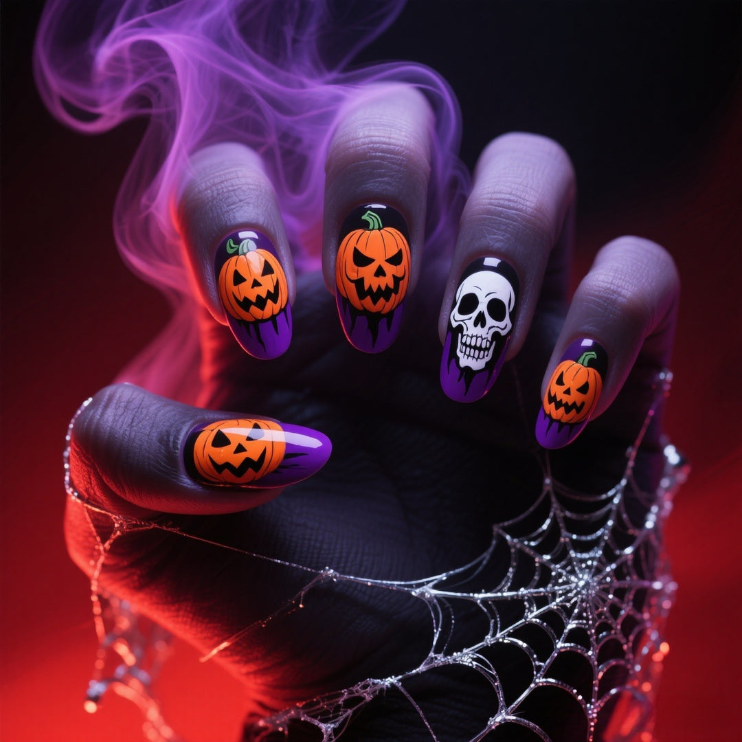 Kunstnagelset mit Halloween-Motiv Karnz