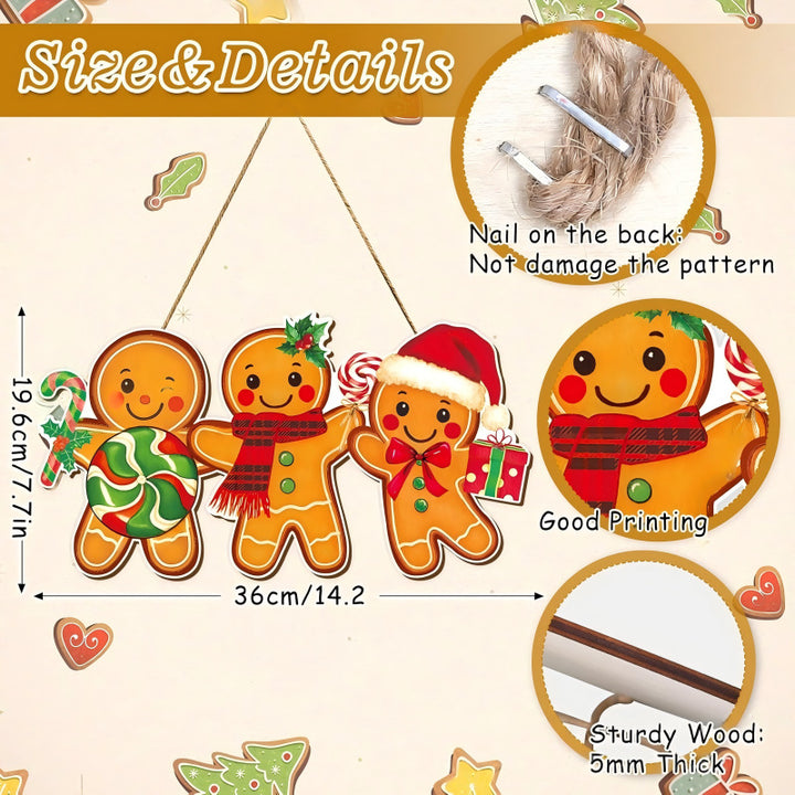 Dekoratives Holzschild mit Wintermotiven Karnz