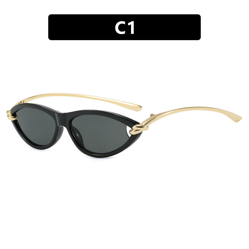 Damen Cat-Eye Sonnenbrille mit elegantem Metallrahmen und schützendem UV-Filter Karnz