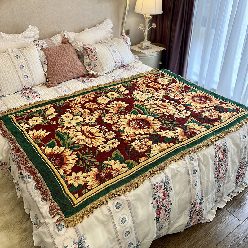 Blumenmuster Woven Throw Blanket