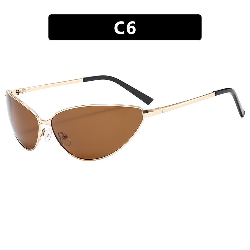Damen Cat-Eye Sonnenbrille mit modischem Metallrahmen Karnz
