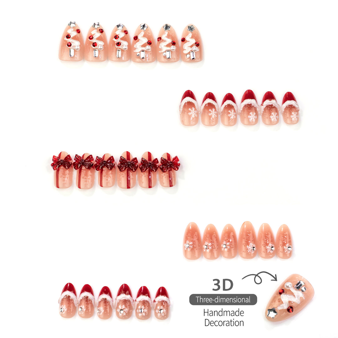 Festive Holiday Press-On Nail Art Set