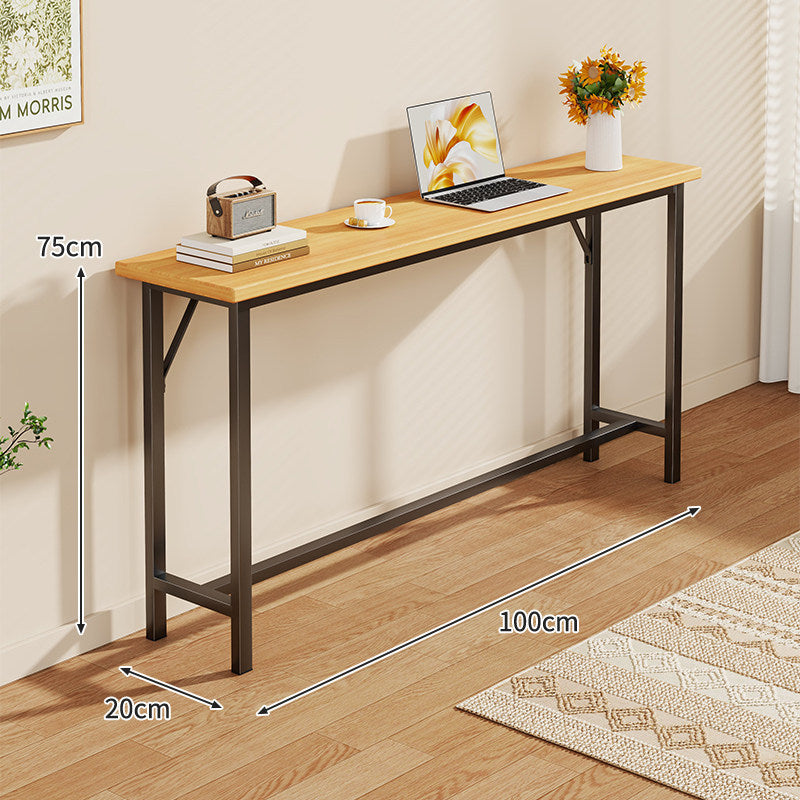 Slim Industrial Konsolentisch mit Holzplatte und Stahlrahmen