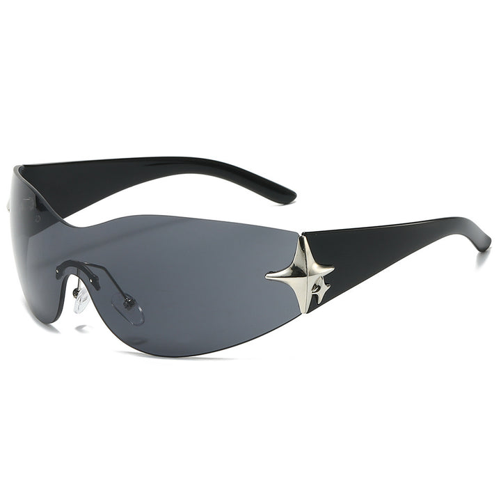 Futuristische Schildbrille mit metallischen Akzenten Karnz
