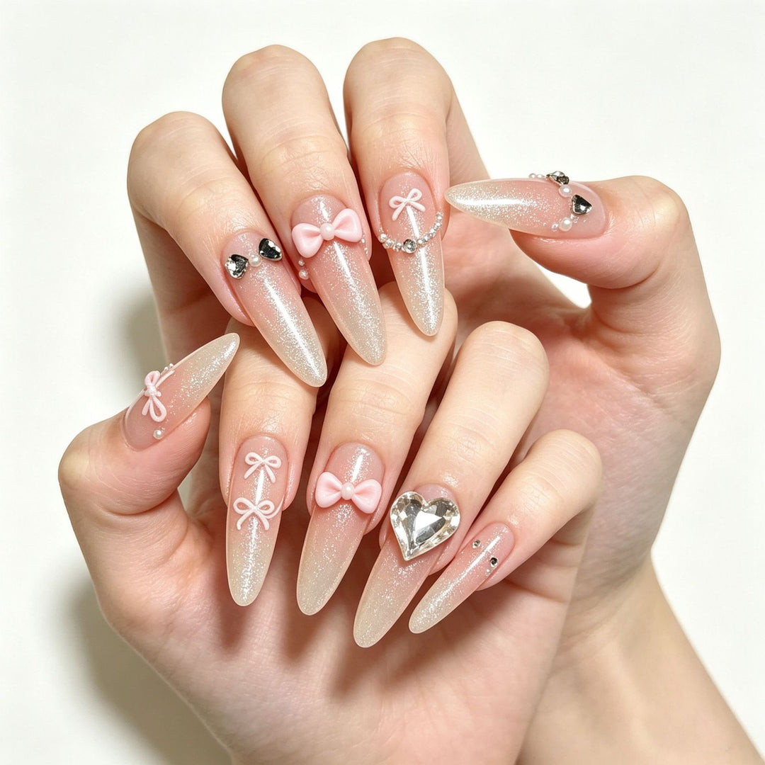 Elegantes Stiletto Press-On Nail Art Set Karnz