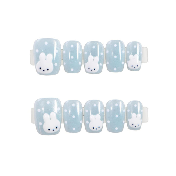 Verspieltes Kaninchen-Themen Press-On Nagelkunstset Karnz