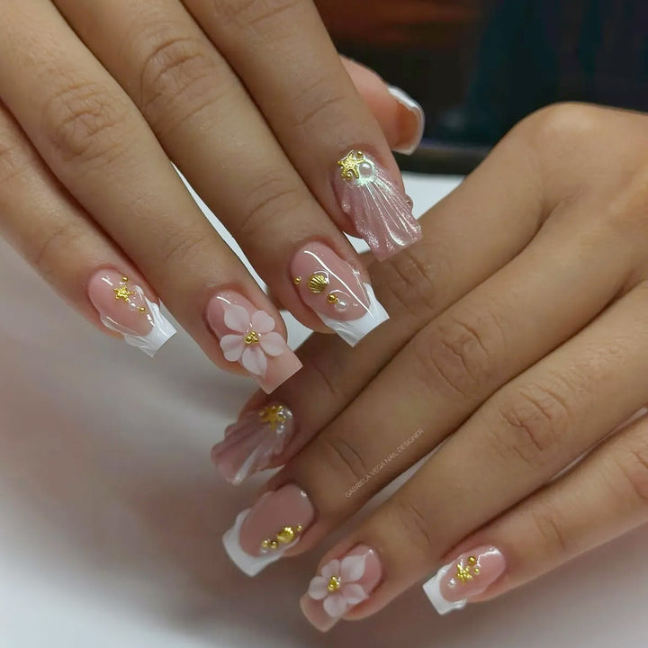 Künstlerische Blumen Acryl Nail Art Karnz