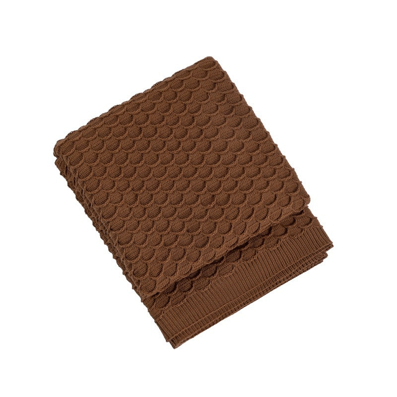 Gemütliche Strickwurfdecke