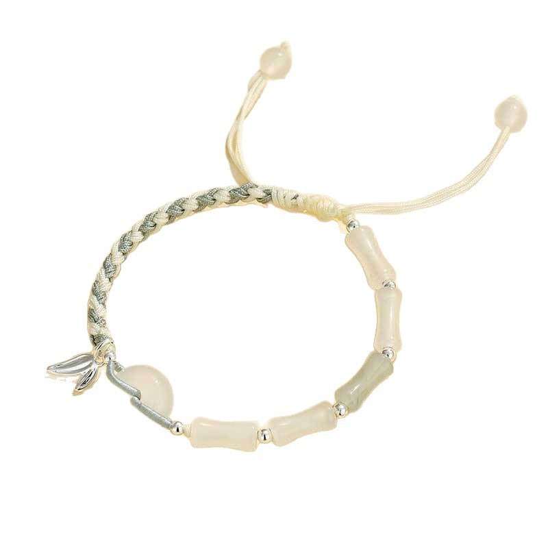 Verstellbares Armband mit Edelstein- und Blatt-Anhänger Karnz