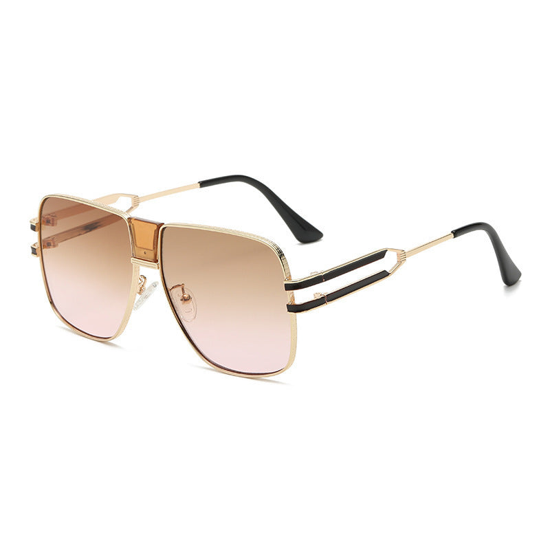 Damen moderne quadratische Sonnenbrille mit elegantem Metallrahmen Karnz