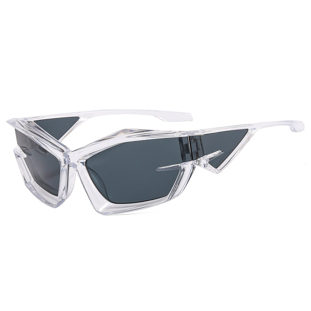 Damen futuristische Sonnenbrille mit einzigartigem Polygon-Design Karnz
